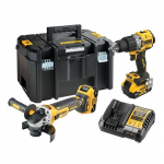 DeWalt DCK2026P2T-QW Combo set DCD805 + DCG405, 18 V XR 2&times;5.0 Ah black, yellow | DCK2026P2T-QW | 5035048840177