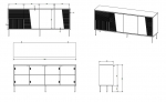 4D ABI chest of drawers 200x45x88 matt black | ABI 301261 | 5903815008597
