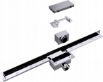 Syfon SpiroFlex 700 szczelinowe odwodnienie prysznicowe AQUA STEEL LS z rusztem szlifowanym SZG (PWE) | SX-OLS700SZG | 5907520987291