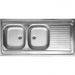 Zlewozmywak Kuchinox SK6_021T / / ZLEW / STALOWY NAKŁADANY 60X120 2KOM Z OC. GŁADKI + SYFON (OKS_B14K) / | 8697419566344 | 8697419566344