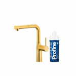 Bateria kuchenna KFA bateria kuchenna z funkcją filtracji wody i wyciąganą wylewką Duero Pure Move Pull-Out + zestaw fitrujący Profine Blue S, brushed gold 6623-423-31 | 5907571660402 | 5907571660402