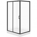 Cersanit SET C712 KABINA ARTECO CZARNA PROST 120X90X190 + BR TAKO 120X16 WIR | SZEZ1006580001 | 5901771174745