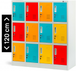 Jan Nowak Socjalna szafa skrytkowa BHP do szk&oacute;ł i przedszkoli OLA, 1090 x 1200 x 450 mm, szaro-wielokolorowa | 5902560338096 | 5902560338096
