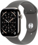 Watch Series 11 GPS + Cellular 42mm Natural Titanium Case with Stone Grey Sport Band - S/M | MF8M4MP/A | 195950629613