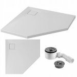 Cersanit (brodziki pięciokątne) SET B545: Brodzik pięciokątny TAKO SLIM 90x4 + Syfon (S601-129) | S601-129 | 5901771050995