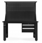 Jan Nowak Biurko warsztatowe LOGAN, 1500 x 1700 x 750 mm, All Black: czarne | 5904405577110 | 5904405577110
