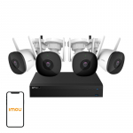 IMOU Zestaw do monitoringu, 4x kamery bullet 2Mpix, 1x rejestrator 4-kanałowy Wi-Fi NVR, KIT/NVR1104HS-W-S2/4-F22FE | KIT/NVR1104HS-W-S2/4-F22FE | 6971927230952