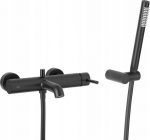 Bateria wannowa KFA BATERIA MOZA WANNOWA ŚCIENNA, POZIOMA, BLACK Z KOMPLETEM NATRYSKOWYM PUNKTOWYM PREMIUM | 045034-520-81 | 5907571505222