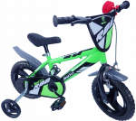 Cossack Rowerek Rower Dziecięcy dla Dzieci Chłopca z Bocznymi K&oacute;łkami DINO 12'' | Kub_05-CSK5123K-ZE | 8595727407178