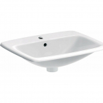 Umywalka Geberit Geberit Selnova Square Umywalka wpuszczana w blat, B55cm, H17cm, T45cm, z przelewem, z otworem na baterię [16] | 19500.306.01.1 | 4025416530022