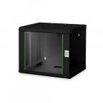 Digitus | Wall Mounting Cabinet | DN-19 09-U-SW | IP protection class: IP20; Front door: Glass door, single opening; Cabinet type: Wall mounting cabinet; Equipment mounting depth min.-max.: 305-370 mm; Load capacity: 100 kg | Black | DN-19 09-U-SW |  ...