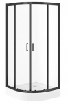 Cersanit KABINA PRYSZNICOWA p&oacute;łokrągła ZIP czarna 90X90X190 szkło TRANS | EZZF1002055974 | 5901771093862