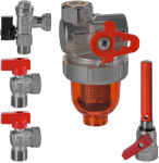 Samee Uniwersalny zestaw zawor&oacute;w kątowych do kotł&oacute;w gazowych z separatorem magnetycznym T3 2x1/2 i 2x3/4 | ZP-KIT-02-U | 5907558207255