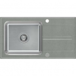 Zlewozmywak Steiner RALPH 111 Fusion GraniteQ silver stone z komorą stalową (780x430x190) z syfonem manualnym i zaślepką | FUS_R7843SZ-QDR | 5904310995931