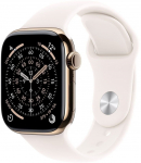 Watch Series 11 GPS + Cellular 42mm Gold Titanium Case with Light Blush Sport Band - S/M | MF8W4MP/A | 195950629675