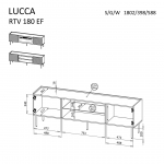 Cama LUCCA TV cabinet 180x40x59 black + black fireplace | STVCMMZPM0374 | 5903815011337
