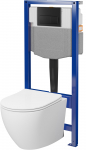 Zestaw podtynkowy Cersanit Zestaw podtynkowy wc 50 mech 3/6 z miską desse pro oval z deską i przyciskiem presto czarny mat MITO | SZWZ1011100001 | 5901771228554