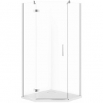 Cersanit SET C517 KABINA PIĘCIOKĄTNA CITY LEWA CHROM 80X80X195+TAKO SLIM WIR | SZEZ1003170085 | 5901771109419