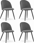 Leobert Krzesło BELLO - aksamit ciemnoszare / nogi czarne x 4 | model_3383_4-BELLO-ROMX37 | 5903332072606
