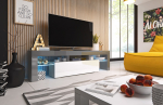Cama TV stand TORO 158 grey/white gloss | TORO158 SZ/BI | 5903815004544