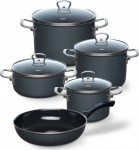 Riess RIESS - Zestaw garnk&oacute;w 5cz. Dark Grey | R-0558-003 | 9003064003070