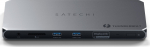 Satechi Thunderbolt 4 | 3.5mm audio | czytnik kart | 2x USB-A 3.2 | 2x HDMI 2.0 DisplayLink | 1x Ethernet | 3x TB4 downstream | DC/21V - zasilacz 180W | 96W TB4 passthrough | ST-DT4MDM-EU | 810086361243
