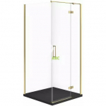 Cersanit SET C550 KABINA CITY PRAWA ZŁOTA 80X80X195+TAKO SLIM CZARNY MAT WIR | SZEZ1005280085 | 5901771150190