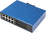 Switch Digitus Przemysłowy 8+4 10G Uplink Port L3 zarządzany Gigabit PoE (DN-651161) | DN-651161 | 4016032490258