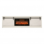 RTV GRANERO + fireplace cabinet 200x56.7x35 white/gloss white | GRANERO+KOM B/B | 5903815007224