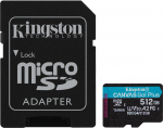 Kingston | Canvas Go! Plus | 512 GB | microSD | Flash memory class Class 10, UHS-I, U3, V30, A2 | SDCG4/512GB | 740617348040