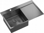 Zlewozmywak Quadron RUSSEL 111 SteelQ zlewozmywak PVD R10 graphite z syfonem kol. graphite 1-komorowy z/o | HB7912PVDBST1-QDR | 5905505506383