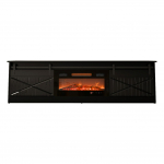 RTV GRANERO + fireplace cabinet 200x56.7x35 black/black gloss | GRANERO+KOM C/C | 5903815007231