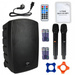 V-TONE BQ12 GO MP3 - active 8" battery-powered speaker with wireless microphone and remote control, black | 5908249829381 | 5908249829381