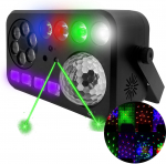 Naświetlacz LIGHT4ME LIGHT4ME PARTY V multiefekt świetlny LED RGBW-UV 6w1 efekt Bee Eye biały stroboskop UV Water Wave par 2x laser R/G | 5908249828858 | 5908249828858
