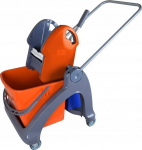 Splast TS-0001 W&oacute;zek jednowiaderkowy 1x25l + WYCISKARKA pomarańczowo-niebieski | TS-0001 | 5907478651183