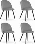 Leobert Krzesło BELLO - aksamit jasnoszare / nogi czarne x 4 | model_3408_4-BELLO-ROMX37 | 5903332072804