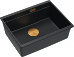Zlewozmywak GraniteQ Logan 100 zlewozmywak pure carbon 59,5x45,1x21,5 cm 1-komorowy podwieszany z syfonem manualnym miedziany | HQJ6045U7_PVDC1_U-QDR | 5905505500749
