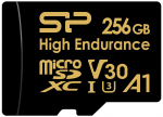 Silicon Power m&auml;lukaart microSDXC 256GB High Endurance + adapter | SP256GBSTXDV3V1HSP | 4713436150121