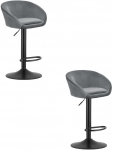 Leobert Hoker EAST - aksamit szary / baza czarna x 2 | model_3990_2-SITA/EAST-SIT108 | 5903332087839