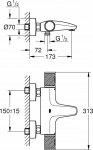 Bateria wannowa Grohe Grohe Grohtherm 1000 Performance Thermostatic Bath Valve 1/2 | 34830000 | 4005176698682