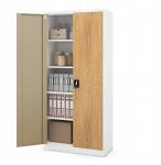 Jan Nowak Szafa na dokumenty biała/złoty dąb: Eco* Design JAN H | 5907367502398 | 5907367502398