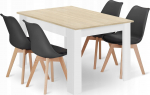 Leobert Zestaw st&oacute;ł prostokątny 120x80 dąb sonoma + 4 krzesła MARK czarne | model_15387_1+3319_4-MARK-ATTY16 | 5903332077236