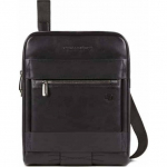 Piquadro , Obidos, Leather, Small, Crossbody Bag, Black, 22 x 28 x 5 cm, For Men For Men | 8024671583497 | 8024671583497