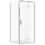 Cersanit SET C179 KABINA LARGA PRAWA CHROM 80X80X195+TAKO BIAŁY 80X4 WIRT | SZEZ1005031522 | 5901771132691