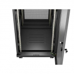 Standing 19" 24U Rack Installation Cabinet 600&times;800 Black with Perforated Door and LCD (Flat Pack) V2 | FF01-6824-23BL | 5901969447903