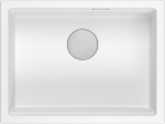 Zlewozmywak GraniteQ Logan 100 zlewozmywak snow white 59,5x45,1x21,5 cm 1-komorowy podwieszany z syfonem manualnym stal szlachetna | HQJ6045U1_BS_U-QDR | 5905505500541