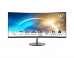 MSI Pro/MP341CQ/34"/VA/3440&times;1440/100 Hz/1 ms/čierny/2R | PRO MP341CQ | 0824142287316