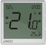 Engo Engo natynkowy, akumulatorowy, internetowy regulator temperatury ZigBee, biały EONEBATW | T9EONEBATW | 5904665764152