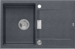 Zlewozmywak Owen OWEN 111 GraniteQ zlewozmywak z syfonem Push 2 Open 1-komorowy z/o (760x500x215, kom. 330x430) black diamond / elementy stalowe | brak | 5904310998062