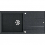 Zlewozmywak GraniteQ EVAN 146 XL zlewozmywak z syfonem Push 2 Open 1-komorowy z/o (1000x500x210, kom. 420x480) black diamond / elementy stalowe | brak | 5904310997720